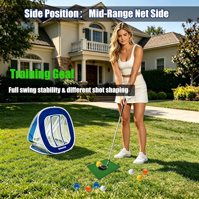 3-in-1 Pop Up Golf Chipping Net – Precision & Distance Trainer, Easy Indoor/Outdoor Setup – Ideal Gift