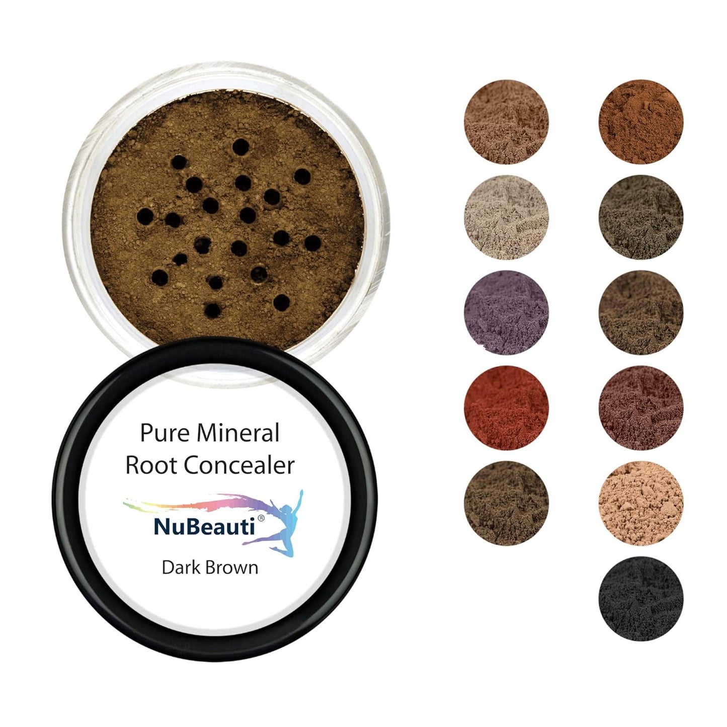 Hair Root Touch Up Powder - Dark Brown - 11 True-to-Nature Root Concealer Shades - Long-lasting, Fragrance Free, Talc & Paraben Free - Without Brush