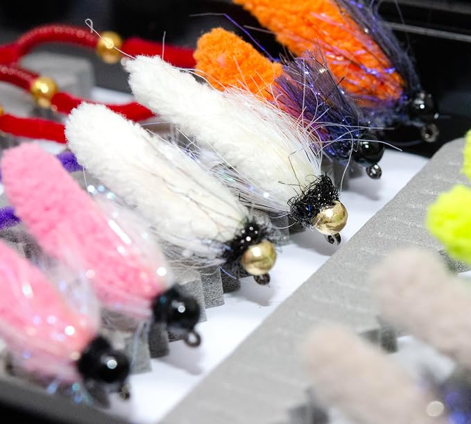 24/36/50/66 Premium Hand Tied Fly Fishing Flies Assortment | Waterproof Fly Boxes | Dry, Wet, Nymphs, Streamers, Wooly Buggers, Terrestrials | Trout, Bass Lure Set, Kit, Gift