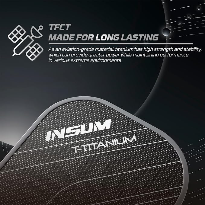 INSUM Pickleball Paddles, Carbon Fiber Pickleball Paddle with Power Polymer Core, USAPA Approved, Pro Pickleball Rackets for Ultimate Spin & Consistency