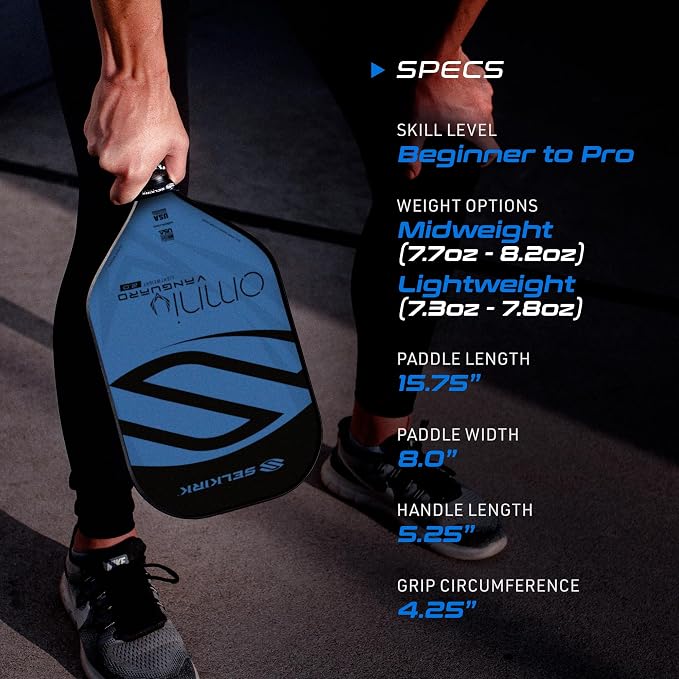 Selkirk Sport Vanguard Hybrid Pickleball Paddle | Carbon Fiber Pickleball Paddle with a Polypropylene X5 Core | Pickleball Rackets