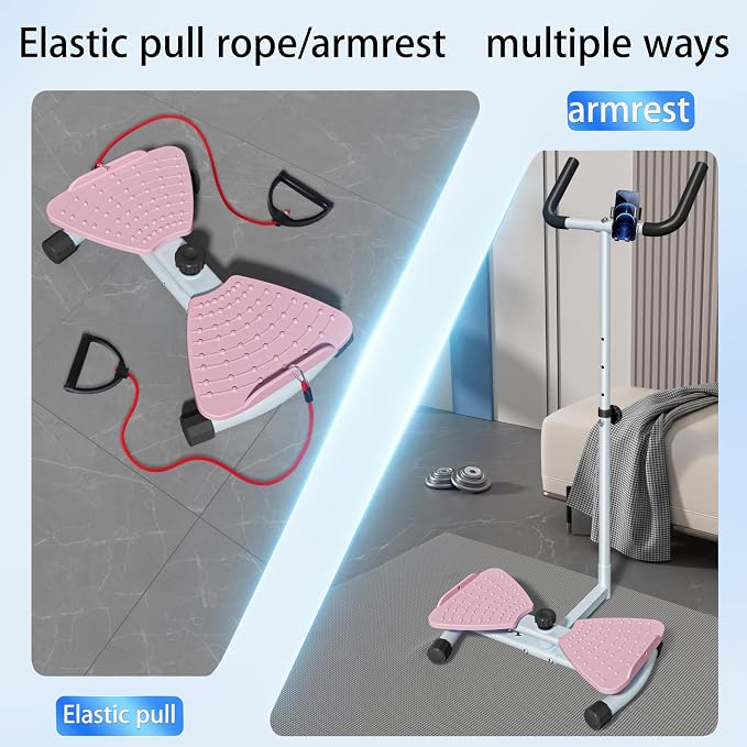 Waist Twisting Machine with Handlebar, Ab Twister Board with Phone Holder, 330 lbs Capacity Waist Twister for Women Belly Fat, Home Gym Exercise Equipment for Slim Waist and Core Ab Exercise