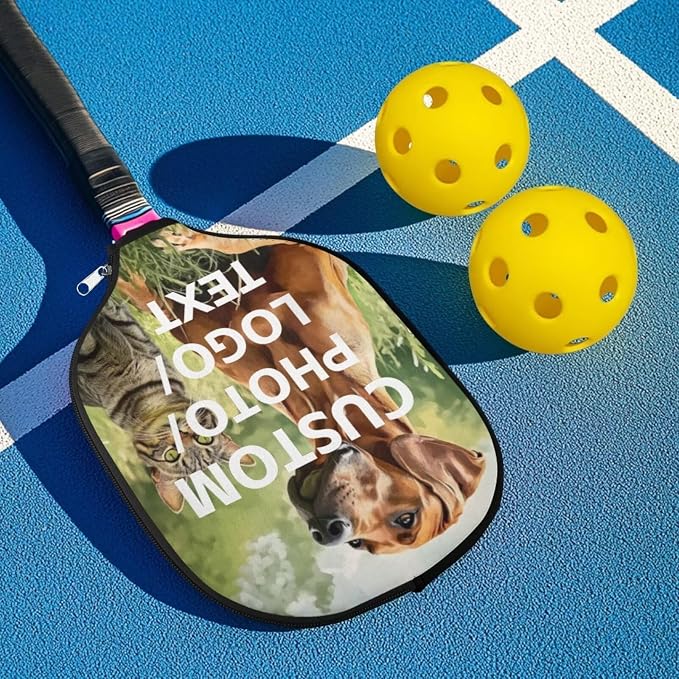 Blue Camo Corgi Pattern Print Pickleball Paddle Covers Only Paddles Holder Sleeve Fits Most Rackets