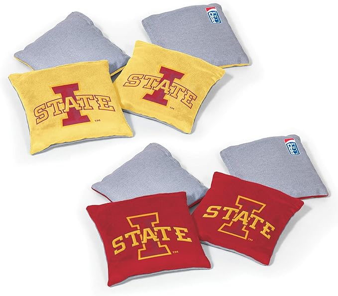 NCAA College Dual Sided Bean Bags by Wild Sports, 8 Count, Premium Toss Bags for Cornhole Set - Great for Tailgates, Outdoors, Backyard
