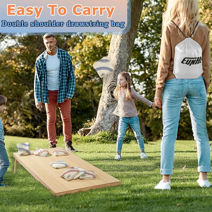 EunHo Regulation Cornhole Bags Set of 8 - Dual Sided Slick and Stick Cornhole Bean Bags for Tossing Game Professional All Weather Pro Corn Hole Bags with Tote Bag