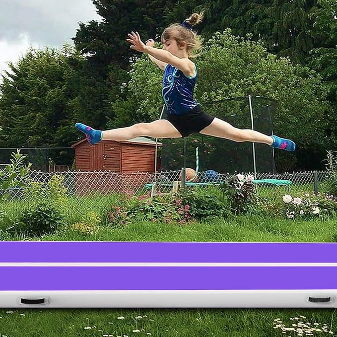 Air Mat Tumble Track, Gymnastics Mats Tumbling Track with Electric Air Pump for Home Use Cheerleading Training Kids Gym Yoga