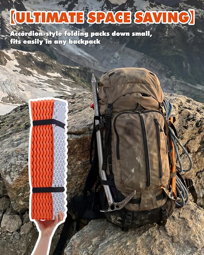 Camping Foam Sleeping Pad Lightweight Closed Cell Folding Camping Mat Moisture-Proof Camping Mattress Portable for Outdoor Hiking Mountaineering Blue