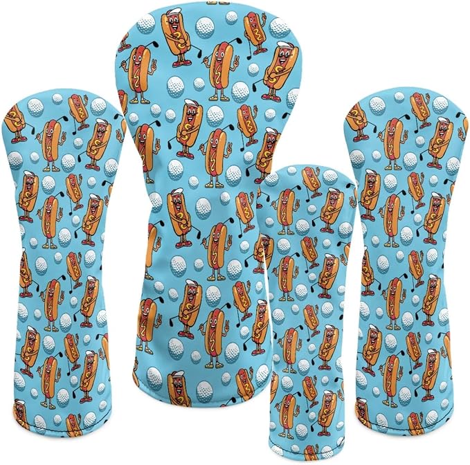 Rnyleeg Golf Club Head Covers for Women Driver Head Cover Leather Fairway Wood Headcover Hybrid Headcovers for Golf Clubs