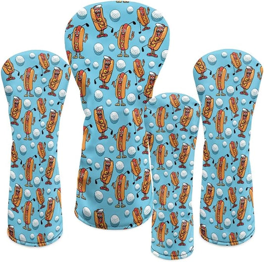 Rnyleeg Golf Club Head Covers for Women Driver Head Cover Leather Fairway Wood Headcover Hybrid Headcovers for Golf Clubs