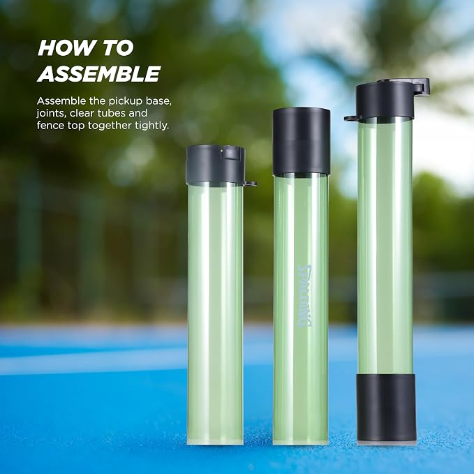 Spalding - Ball Retriever Tube for Pickleball, Tennis & Padel, Portable Ball Pickup Collector, Easy No-Bend Ball Gathering Tool, Lightweight Training Accessory for Practice & Coaching (Green)