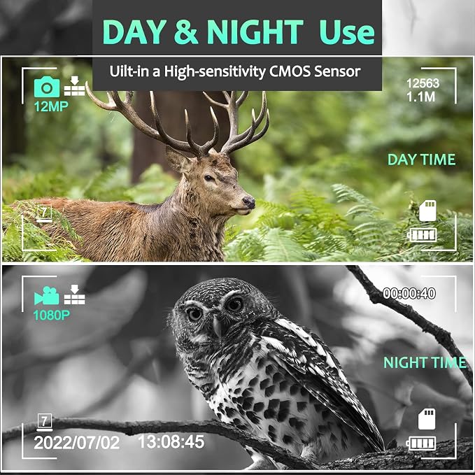 Mini Night Vision Goggles Binocular Camera 1080P 12MP Starlight Distance to 300M with 2.4" TFT for Hunting Hiking Camping Climbing