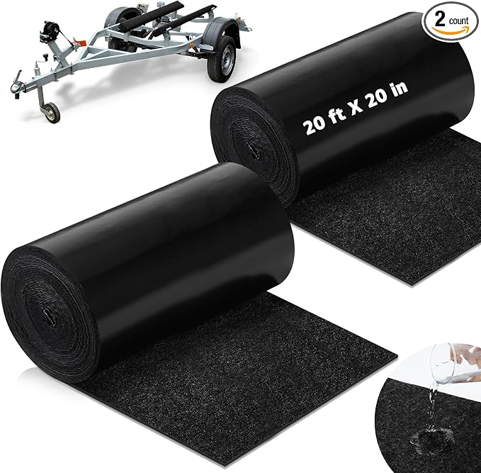 Tinideya Black Boat Trailer Bunk Carpet Water Proof Bunk Carpet Marine Boat Bunk Carpet Outdoor Boat Trailer Bunk Covers Trailer Boat Bunk Padding for Boats Trailers