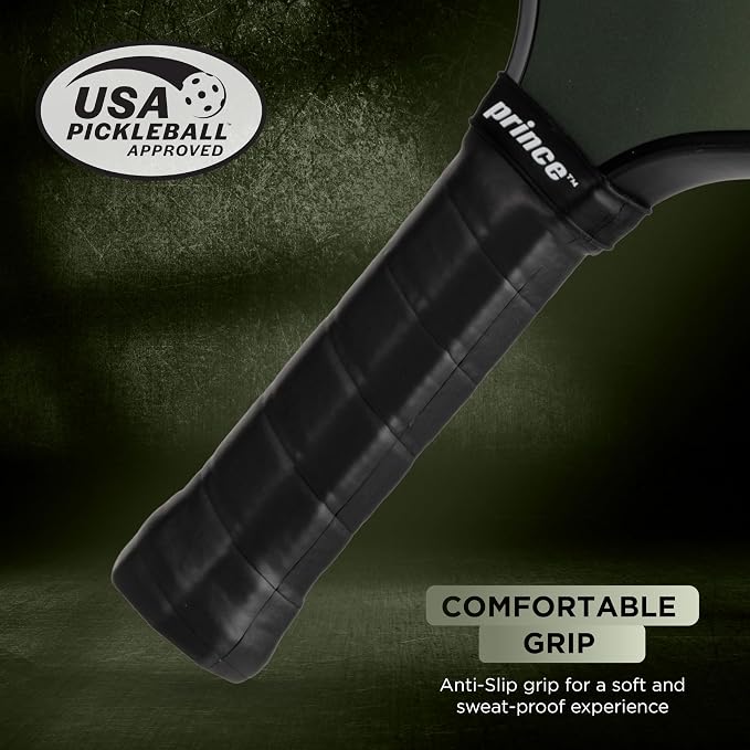 Prince - Force Tour Pro Pickleball Paddle, Lightweight High-Performance Paddle with Textured Surface for Power, Spin & Control, Green