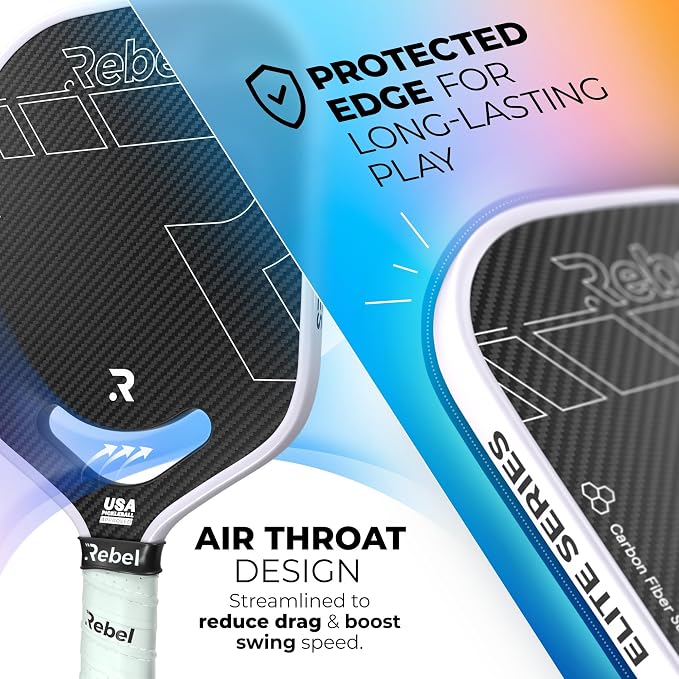 Pickleball Paddle Carbon Fiber | Professional Carbon Fiber Pickleball Paddle | 16mm Polymer Core | Designed for Maximum Control and Power | USAPA Approved | Designed in San Diego