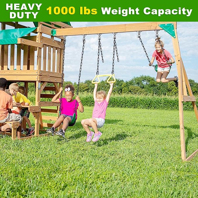 BeneLabel 2Pcs 85" Heavy Duty Swing Chain with Hooks 1000 LBs Capacity Hanging Chains Porch Swing Chains and Carabiners Black Chain for Hammock Chairs, Hanging Chair, Tree Swing, Punching Bags