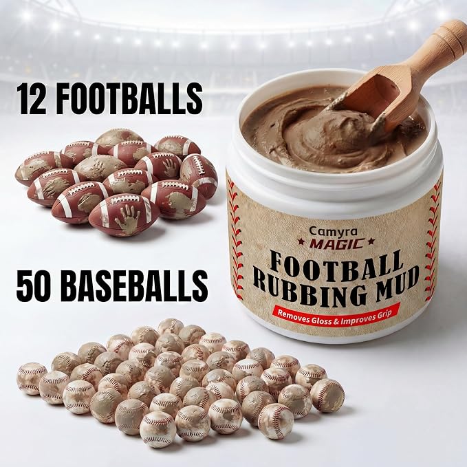 Football Mud, Baseball Mud for Grip & Control, Improves Handling, Durable & Safe for Training and Games