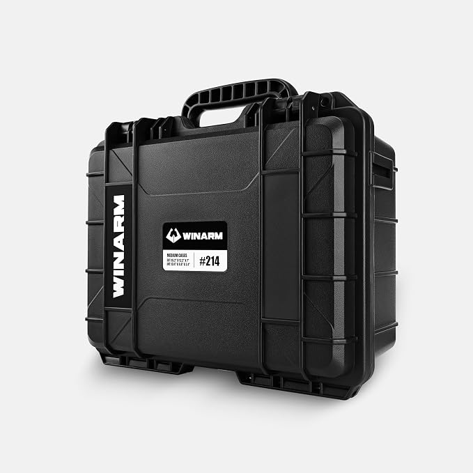 Fishing Reels Storage Case 15Inches,Heavy Duty Waterproof Fishing Wheel Protective Hard Case, Tackle Collection Holder Box, 9pcs Adjustable Shockproof Dividers (Black)