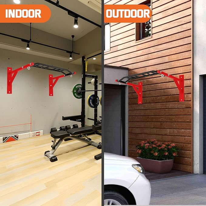 Upgrade Pull Up Bar Wall Mounted,Heavy Duty Multi Grip Chin Up Bar for Strength Training, 600 lbs Capacity, Durable Steel Construction, Perfect for Home and Garage Workouts