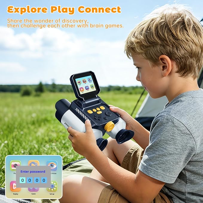 Binoculars for Kids with Night Vision - 48MP FHD Digital Camera Binoculars STEM Toy with 2.4" IPS Screen, 10X Optical Zoom, Rechargeable for 4-12 Years Boys & Girls Birthday Gift Outdoor Bird Watching