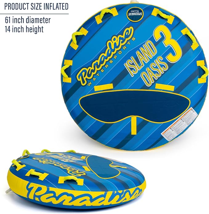 Paradise Water Sports - Oasis Towable Tube for Boating - 1 and1-3 Riders