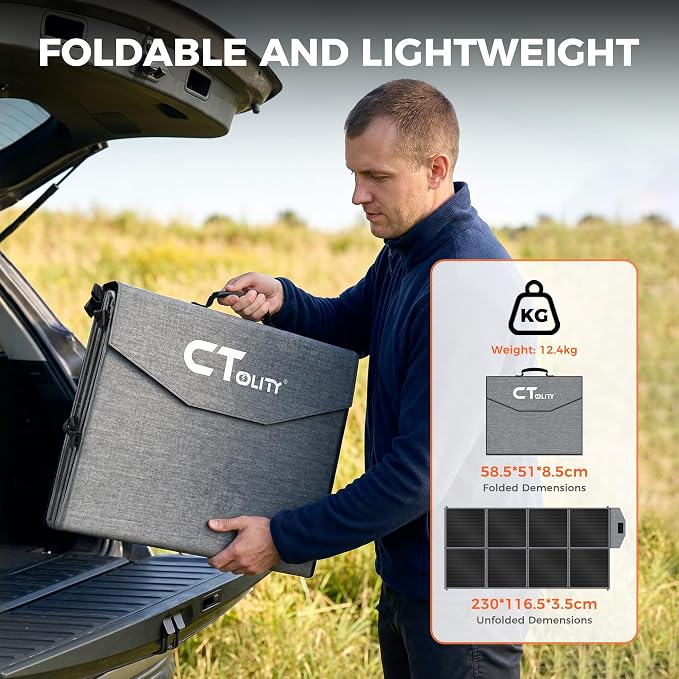 400W Portable Solar Panel for Power Station, 36V Foldable Solar Charger with DC/XT60/Anderson Cable & QC3.0 USB Outputs, 23% High Efficiency IP65 Waterproof Kickstands for Outdoor Camping RV