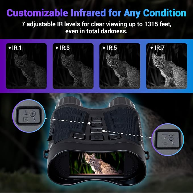 Upgraded Pro Night Vision Binoculars - Ultra 4K Night Vision Goggle with 8X Digital Zoom, 3.2" Screen Display, 32GB SD Card – See Clearly in Total Darkness