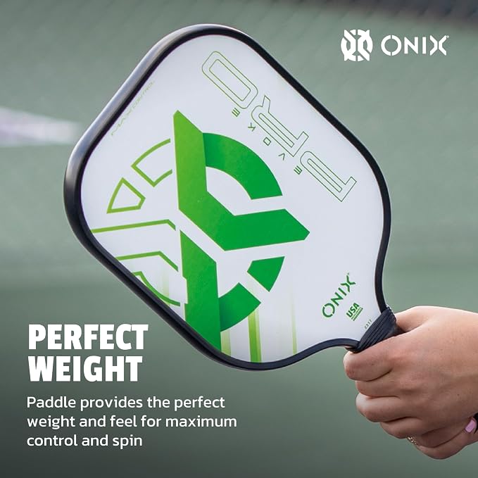Onix Evoke Pro Composite Face Incredible Touch Maximum Control and Spin Pickleball Paddle – Polypropylene Honeycomb Core with Protective Edge Guard Widebody Shape