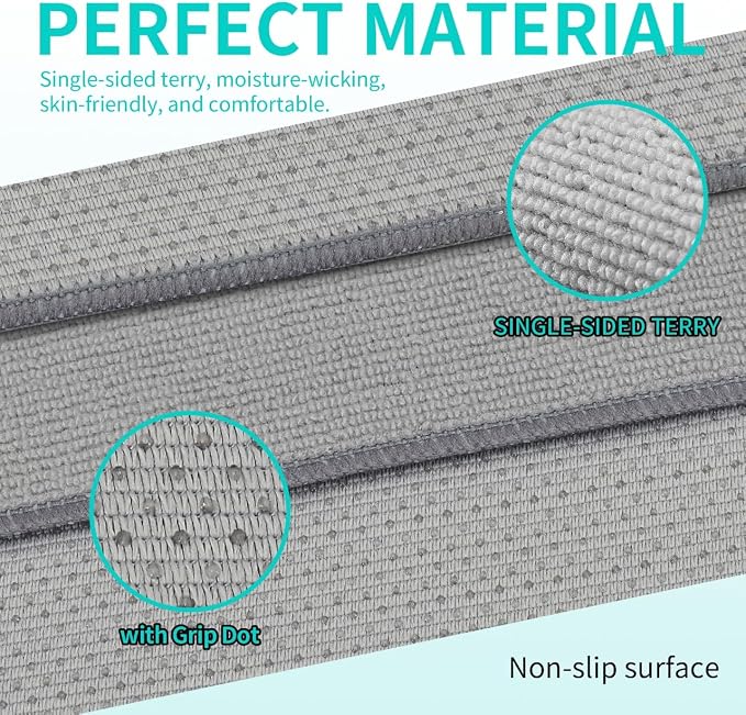 2 Pack Yoga Mat Towels with Grip Dot,Anti-Slip Hot Yoga Towel,Absorbent Microfiber Sweat Mat Cover Towel,Bikram Pilates Fitness