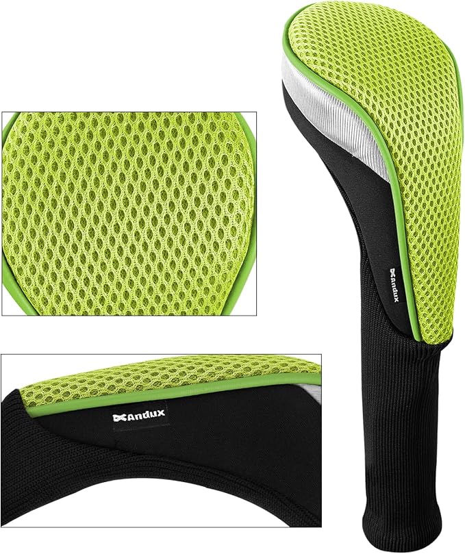 Andux 4pcs/Set Mesh Golf 460cc Driver Fairway Wood Club Head Covers Long Neck with No. Tags