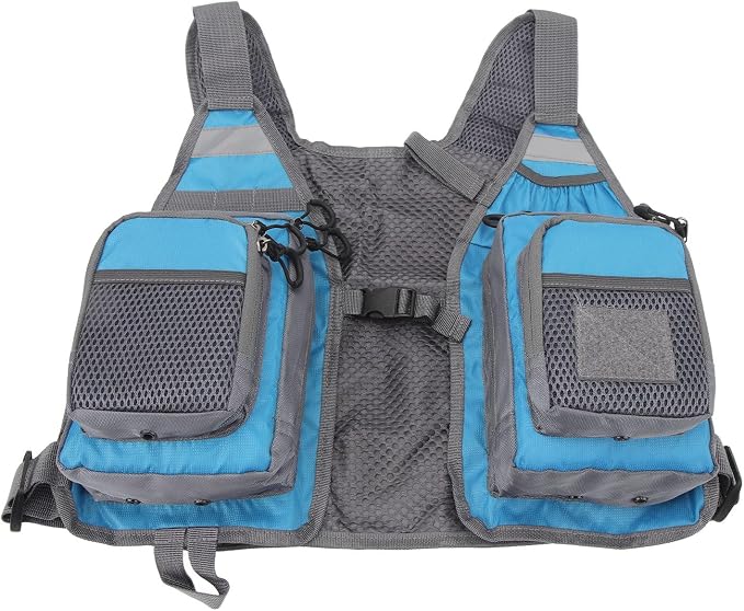 Fly Fishing Vest, Multi Pockets Lightweight Mesh Vest with Adjustable Straps for Men and Women, Breathable Fishing Gear for Trout Travel
