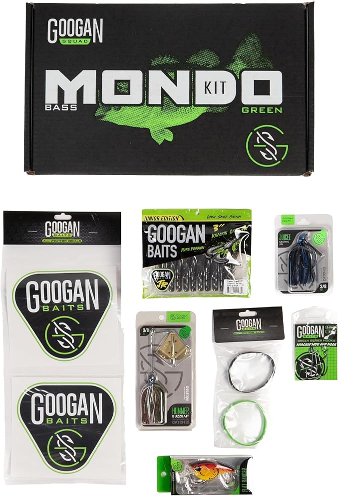 Googan Squad Mondo Kit Bass Fishing Lure Sets for Largemouth & Smallmouth Bass – Includes Premium Tackle & Mystery Box Essentials