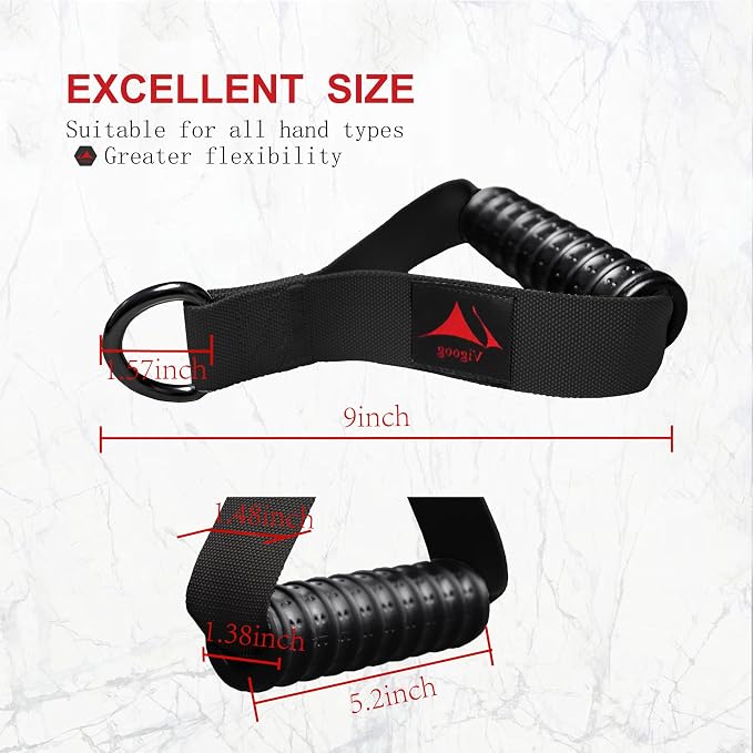 Heavy Duty Gym Workout Handles Attachment for Cable Machine,Resistance Band,Pulley System Home Exercise Equipment, Comfortable and Stronger Grip