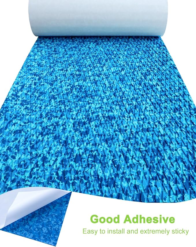 Hjdeck Universal Surfboard Pad EVA Foam Boat Flooring Decking Sheet Self-Adhesive Non-Slip Deck Grip Mat Marine Carpet for Yacht Boat Kayak Decking Golf Cart Fishing Boat RV Surfing Traction Pad