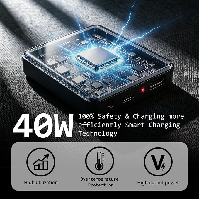 40W Solar Panel Portable Foldable, 4-Fold Solar Charger with USB QC3.0 & DC Outputs, lPx4 Waterproof Solar Panel Charger for Camping, Hiking, Portable Source, Emergency Power Outage