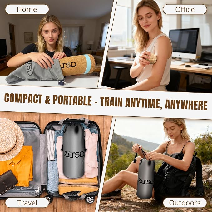 Foot & Ankle Strengthener Kit, 4-in-1 Cork Balance Board Set | Includes 2 Half-Dome Boards | Foot Roller | Massage Ball | Toe Bands | Carry Pouch | Exercise Guide