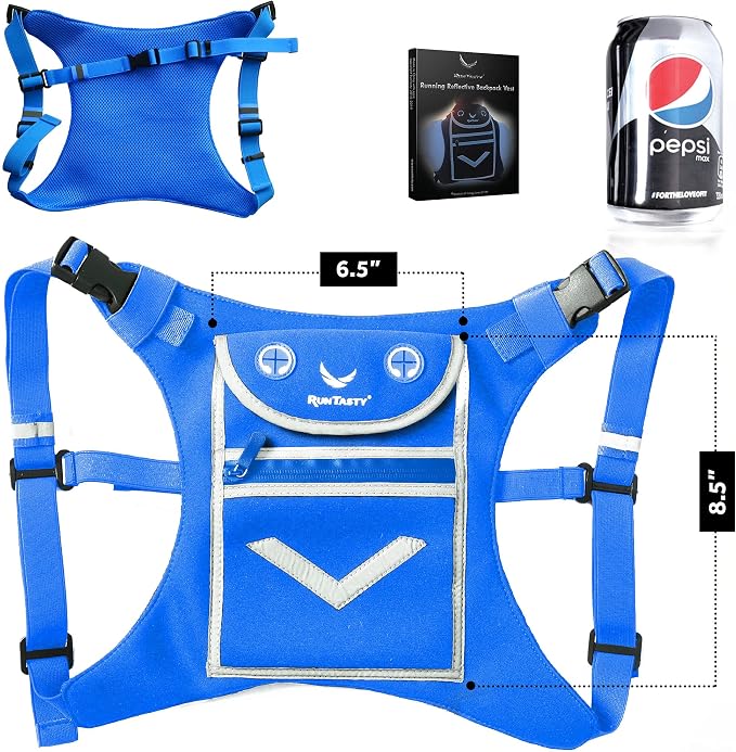Running Mini Backpack Vest for Men & Women - Hi-viz gear, Holds Valuables, any Phone - Ideal for Fitness, Walking, Cycling!
