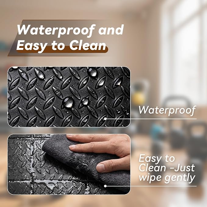 Walking Pad Mat for Carpet and Hardwood Floors, 0.25" Thick Foldable Treadmill Mat for Floor Protection, Non-Slip High Density for Bike, Elliptical, Home Gym Use