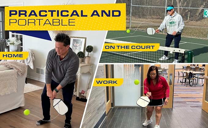 BOSS Pickleball Trainer Ball with String - Pickleball Rebounder for Dink Practice & Hand Eye Coordination