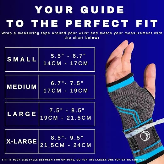 Wrist Brace for Carpal Tunnel Relief – Adjustable Wrist Support & Compression Sleeve for Tendonitis, Arthritis & Pain – One Brace Fits Left or Right Hand, Comfortable Wrist Wrap for Women & Men by Koprez