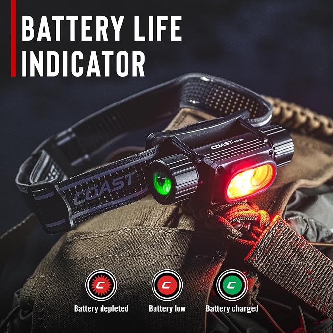Coast WPH30R 1500 Lumen Waterproof Ultra Bright IP68 USB Rechargeable-Dual Power Headlamp, 5 Modes with Spot and Flood Beams, Blue/Black