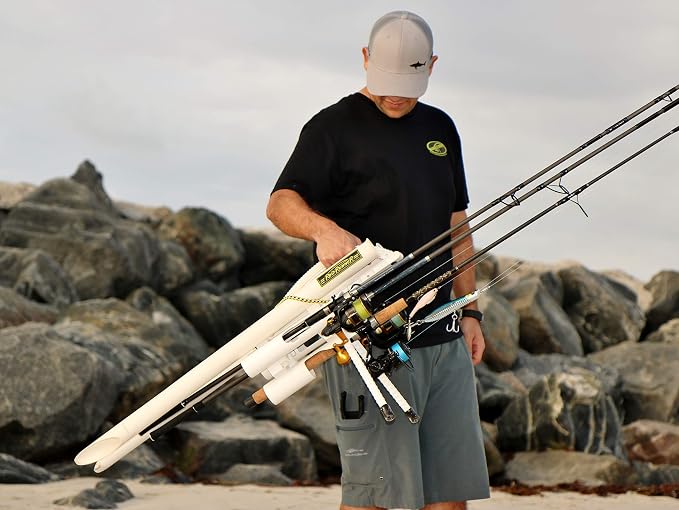 Rod-Runner Fishing Rod Rack - Express 3 Fishing Rod Carrier - White