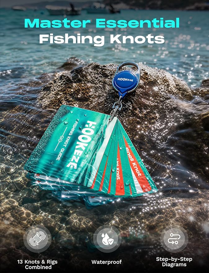 HOOK-EZE Fishing Nail Knot Tying Tool Combo & Complete Fishing Knot Tying Guide Kit, Fishing Gifts & Stocking Stuffers for Men
