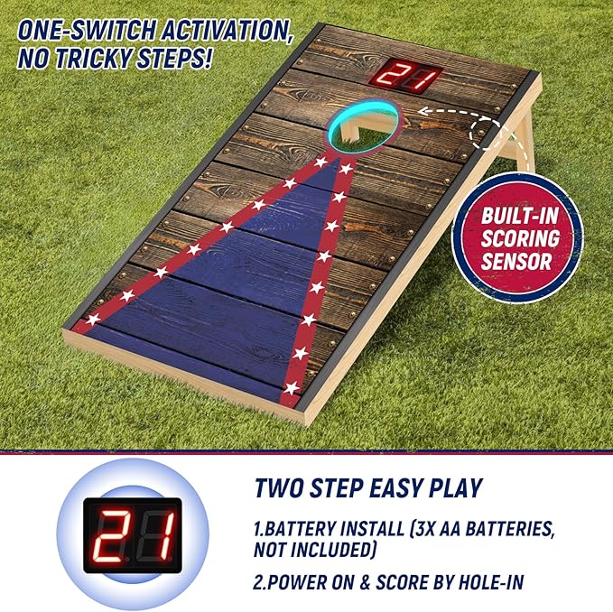 Cornhole Board Set with 8 Bean Bags 3x2 ft Portable Tabletop Cornhole Game Set for Home Office Corn Hole Games for Adults Kids Indoor Outdoor Games