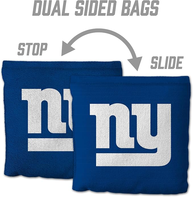 YouTheFan Officially-licensed NFL Set of 8 Cornhole Bags - All Weather Dual Sided Slide & Stop - regulation size