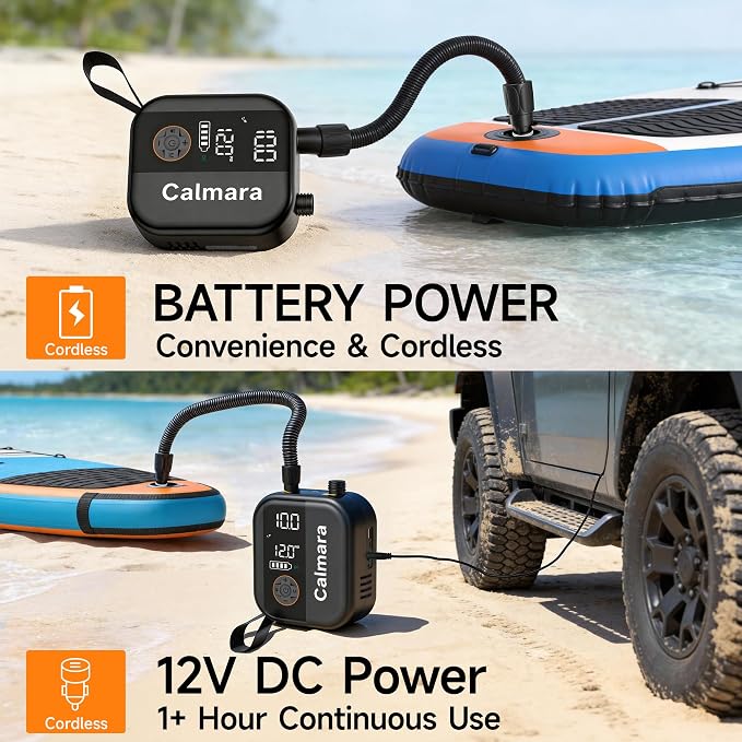 B1 Electric Paddle Board Pump,Rechargeable 10000mAh Cordless/12V DC 22 PSI High Pressure SUP Pump,Inflation & Deflation,Auto-Off for Stand Up Surfing Kite,Tent,Boat Gift for Men