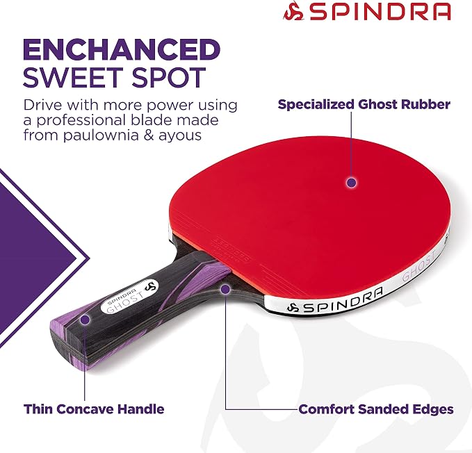 Performance Ping Pong Paddles, Advanced-Expert Table Tennis Paddles For Each Skill Level With Professional Rubbers & Carbon Layered Blades, 2025 Upgrade With Protective Case to Boost Your Game