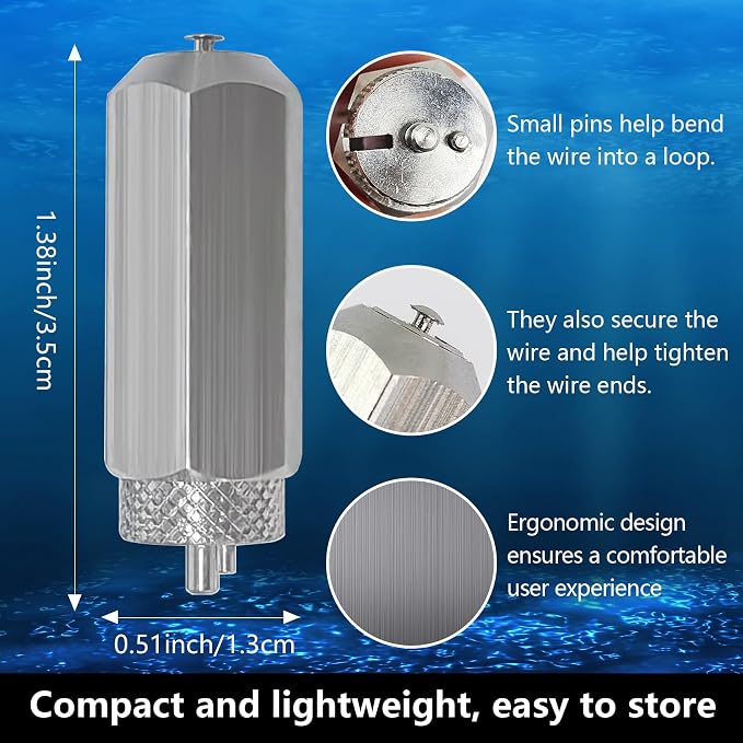 Eupheng Anti-Slip Stainless Steel Twist Fishing Tool, Mini (0.014"-0.032") & Large (up to #19 Gauge) Sizes Single Strand Haywire Twist Tool for Fishing Wire Leader Rig Making