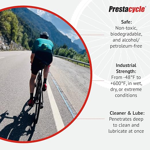 Prestacycle One Cream – Bio-Based Bicycle Chain Lube & Cleaner – 2-in-1 Wet & Dry Lubricant – Anti-Rust, Low Friction, Safe on Carbon, Paint & Bearings – Made in USA