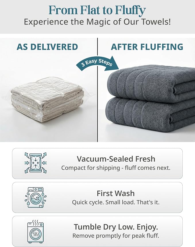 Casa Platino 100% Cotton 4 Pack Bath Towels Set (30"x60") - Ring Spun, Large Cotton Towels for Bathroom - Quick Dry, Soft & Absorbent Bath Towel Set - Remains Soft After Multiple Washes - Cool Grey