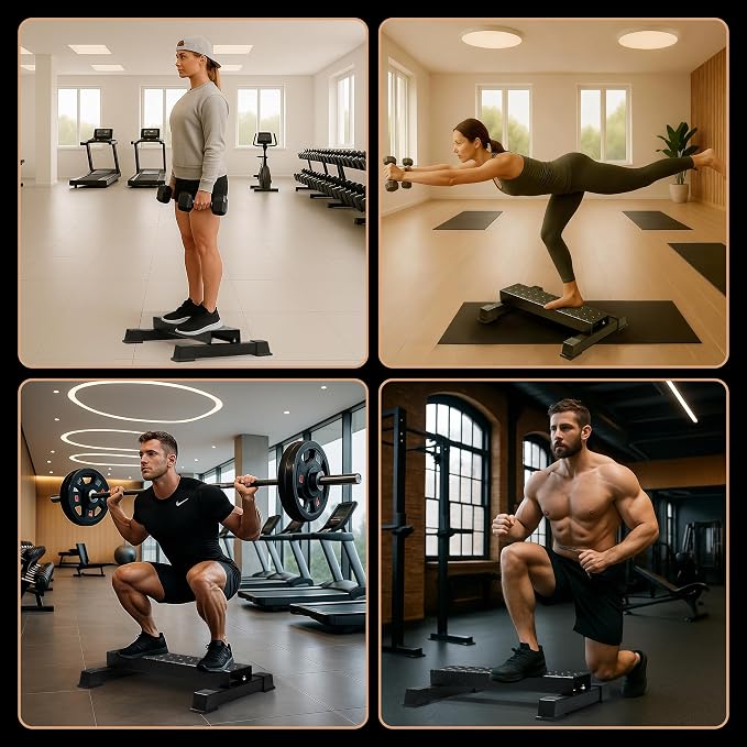 Steel Standing Calf Raise Bar, Anti-Slip Calf Raise Block & Platform, Calf Stretcher Machine for Home Gym, Ankle Rehab & Squat